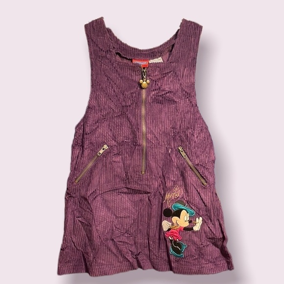 VINTAGE Mickey For Kids‎ Purple Velour Girls Dress - Picture 1 of 10